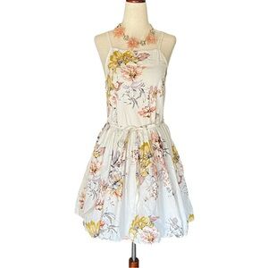 Charlotte Russe White Floral Dress with Crinoline